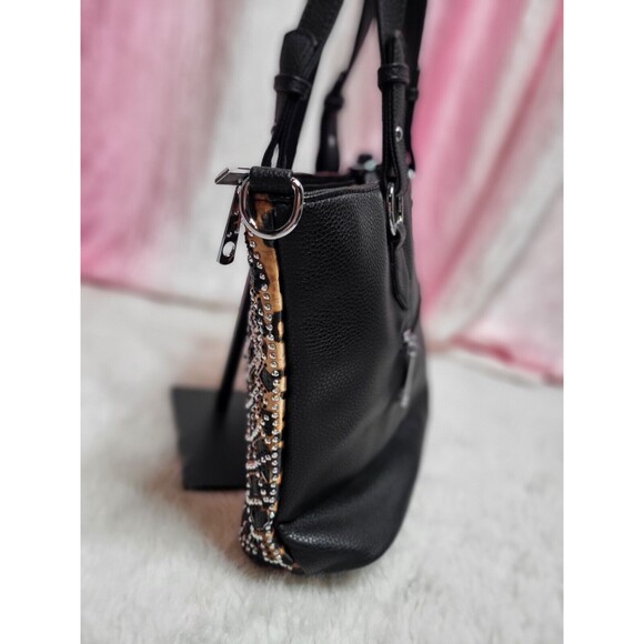 Leopard Rhinestone Covered Tote Handbag & Matching Wallet Set - Picture 7 of 13